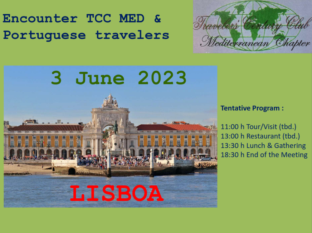 Encounter TCC MED & Portuguese travelers Lisbon, June 3rd, 2023 TCC